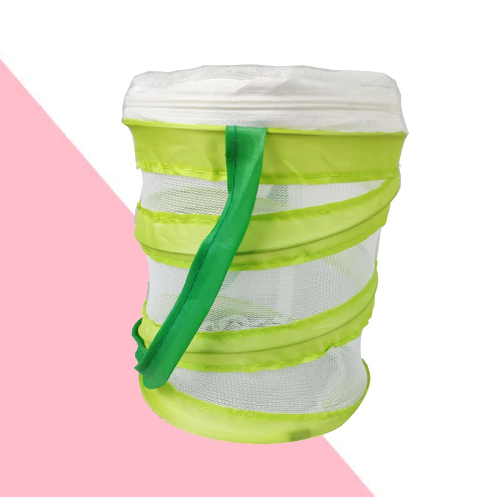 

Green Foldable Portable Insect Cage Bug House 15x14cm Outdoor Nature Exploration Carrying Handle for Kids Study Box