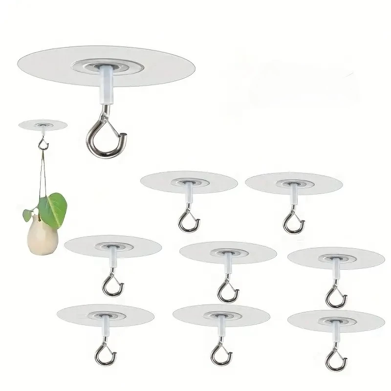 1-20 pces vara ganchos de teto ganchos adesivos resistentes cabides de parede e teto à prova dwaterproof água para sinos de vento decorações de balões