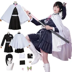 Tsuyuri Kanao Cosplay Costume Adult  Anime Uniform Women Kimono Haori Wig Halloween Clothes
