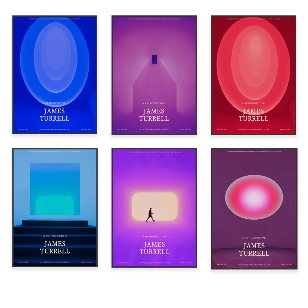 

James Turrell print, purple staircase, blue light, red light, breathing light, lavender light, contemporary art space decoration