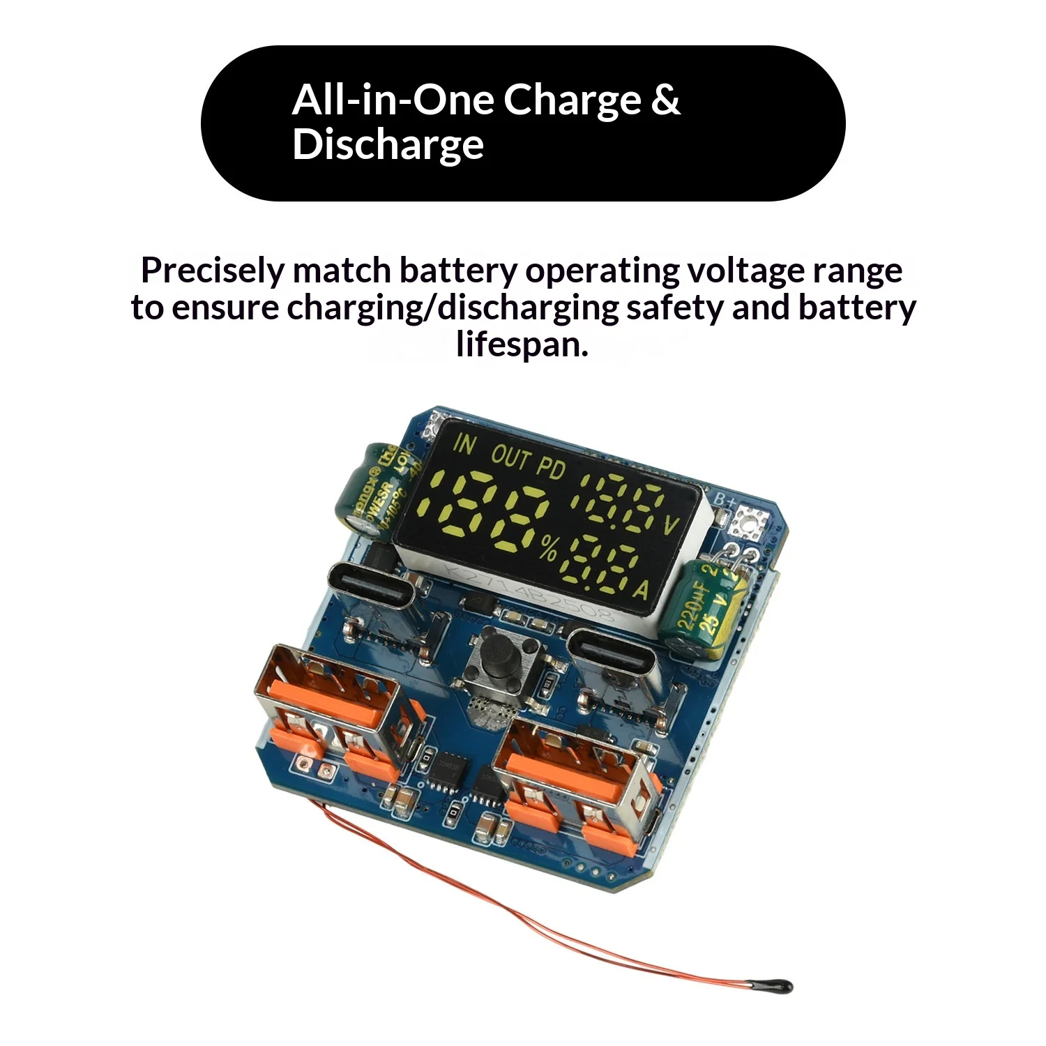 4S PD100W Bidirectional Buck Boost Module 20V 5A Lithium Fast Charge Board