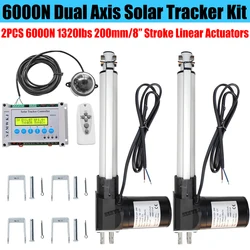 6000N Dual Axis Solar Panel Automatically Tracking System W/ 2*200mm 8