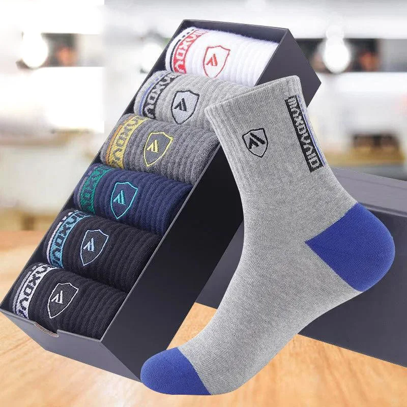 5 Pairs Apring And Fall Mens Sports Socks Summer Leisure Sweat Absorbent Comfortable Thin  Breathable Basketball Meias EU 38-47