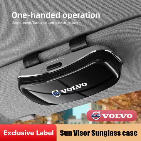 1Pc Car Glasses Box Auto Logo Sunglasses Storage Case For Volvo XC90 V90 V60 XC60 V40 EC40 EX40 S80 S60 S90 C40 XC40 V70 XC70 C3