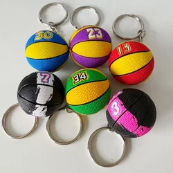 Basketball Souvenirs Keychain Rubber PVC Ball Star Keyring Basketball Fans Collectible Pendent Key Chain Gift for Boy Friend