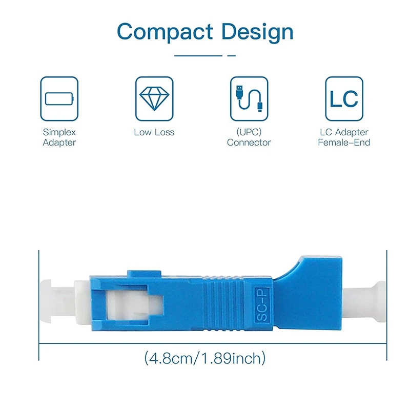 FULL-4 Pack Single Mode 9/125Um SC/UPC Male To LC/UPC Female Hybrid Optical Fiber Adapter Connector For Optical Power Meter