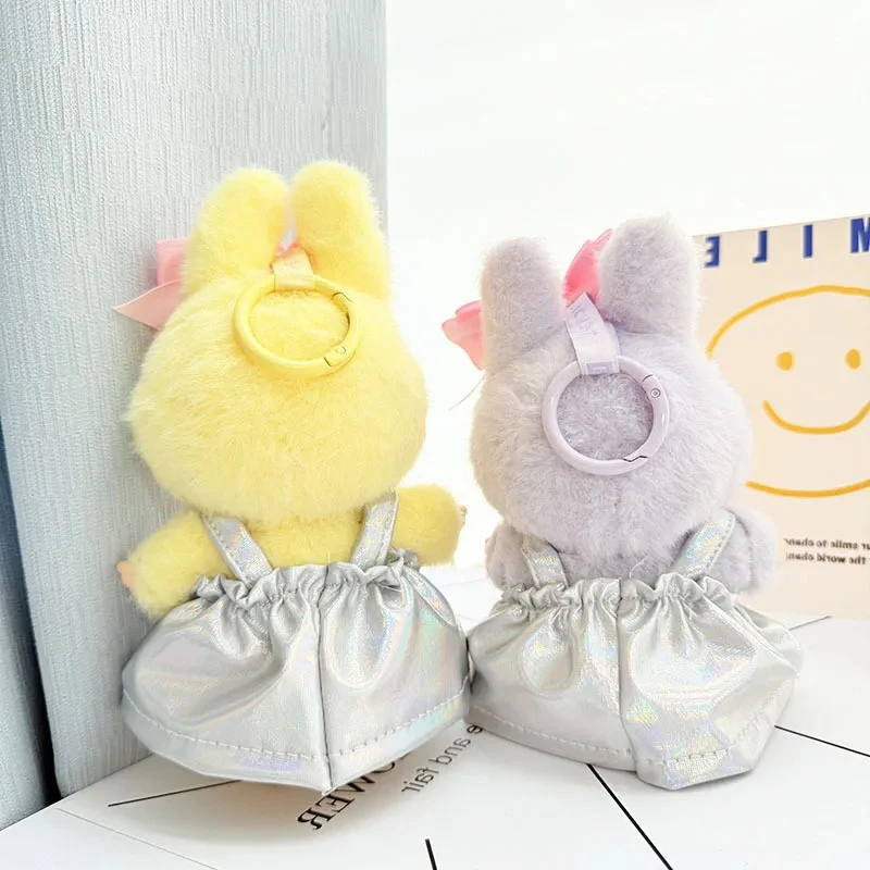 15-17cm Labubu Fashion Cute Reflective Strip Dress Doll Clothing Set z akcesoriami do włosów