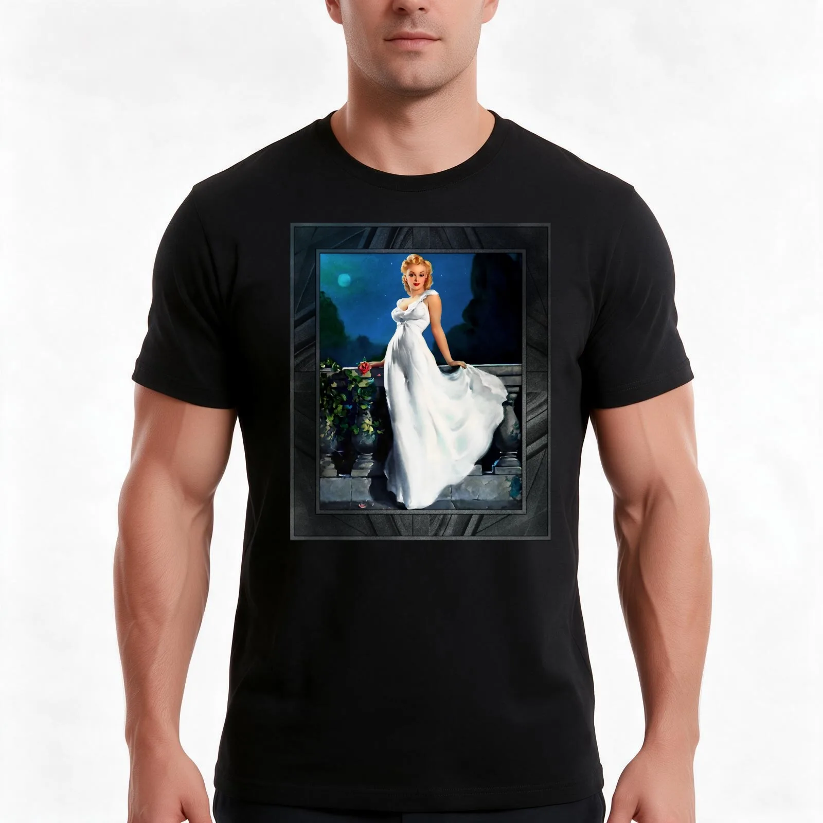 Dream Girl by Gil Elvgren Vintage Xzendor7 Old Masters Reproductions T-Shirt, Summer Casual Cotton Tee, Vintage Graphic Print