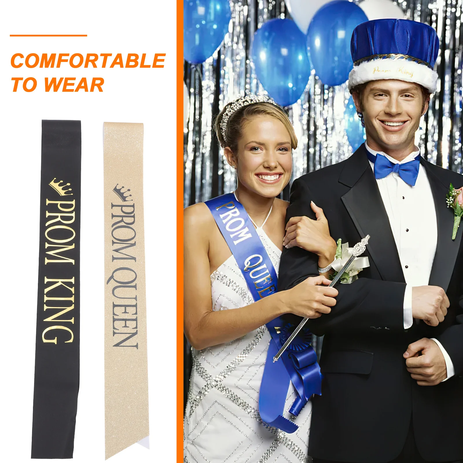 

2Pcs Prom Cloth Sashes Graduation Party Favor Exquisite Craftsmanship Versatile Use Adjustable Shoulder Straps