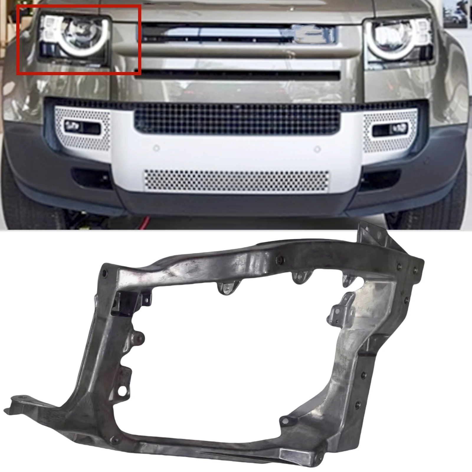 Front Head Light Lamp Base Holder Headlight Support Frame Headlamp Bracket For Land Rover Defender 90 110 2020-2024