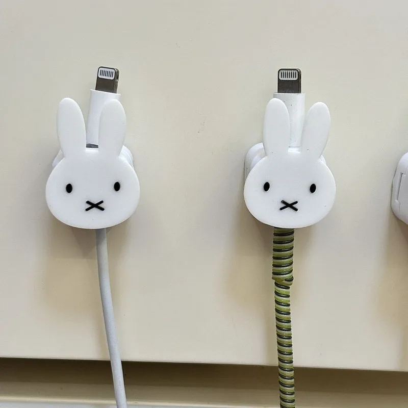 1/2/3PCS Miffy Creative Magnetic Cable Management Bracket Magnetic Cable Clip Anime Organizer for Home Office Accessories New