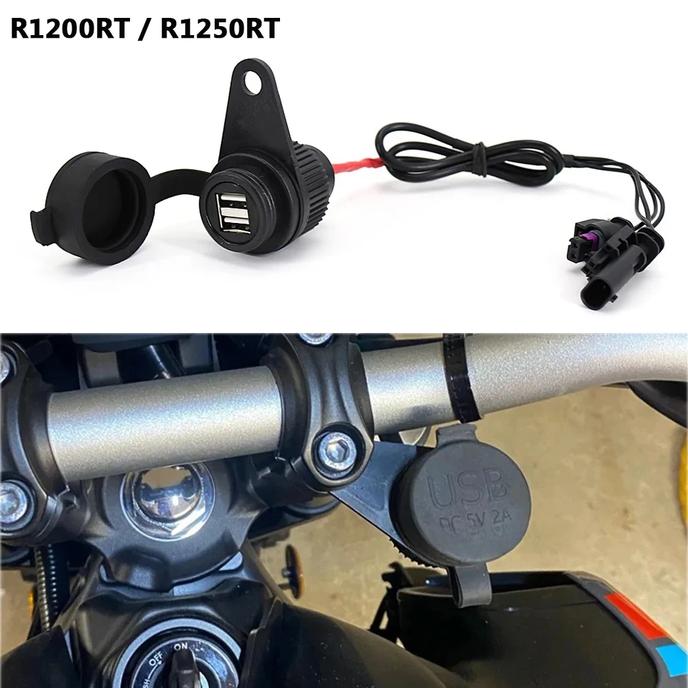 

Двойная USB-разъем для зарядного устройства для мотоцикла BMW R1250RT R1200RT R1250RT LC R1200RT LC, быстрая зарядка с жгутом проводов без потерь