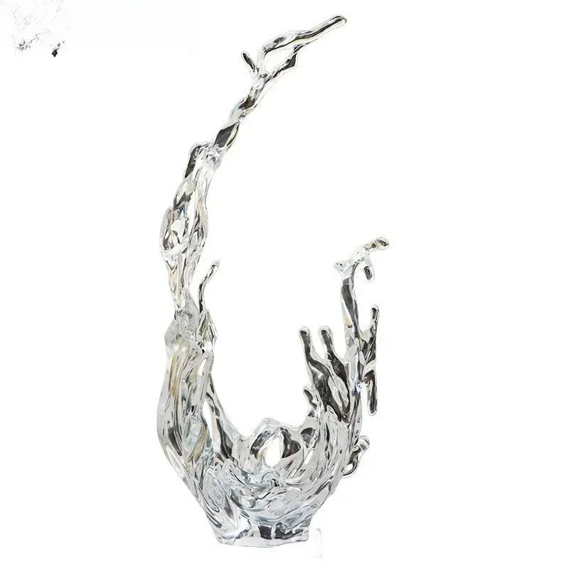 Modern hotel clubhouse lobby foyer transparent water drop pendant sculpture