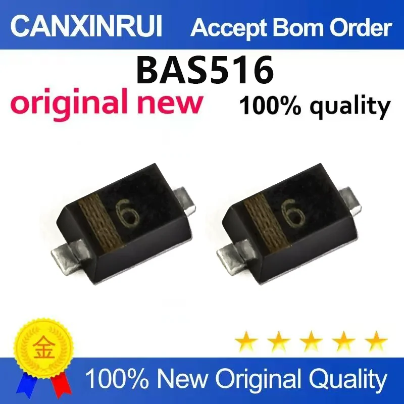 (5pcs-100pcs)Brand new original BAS516 silk screen 6 brand new original SOD-523 (SC-79) switch diode