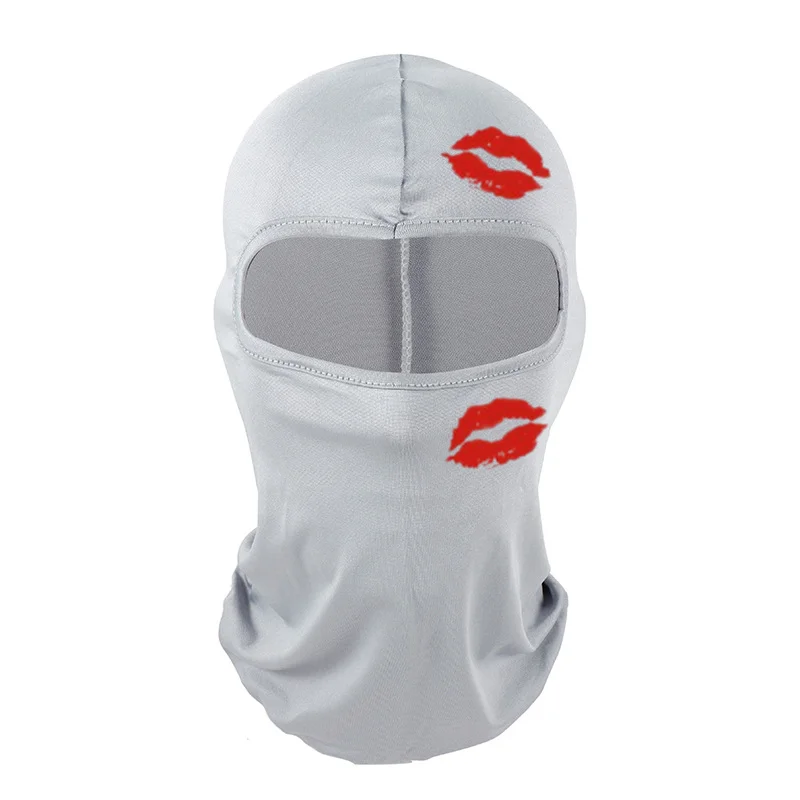 Fully Face Outdoor Protection Red Lip Windproof Riding Printed Mask Baraklava Masks Ice Silk Sunscreen Street Sports Mask