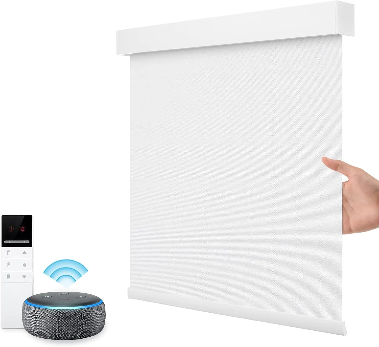 

Custom MadeSunroad Smart Waterproof Blackout Shades - Child-Safe Motorized Blinds W/Valance, Custom Sizes