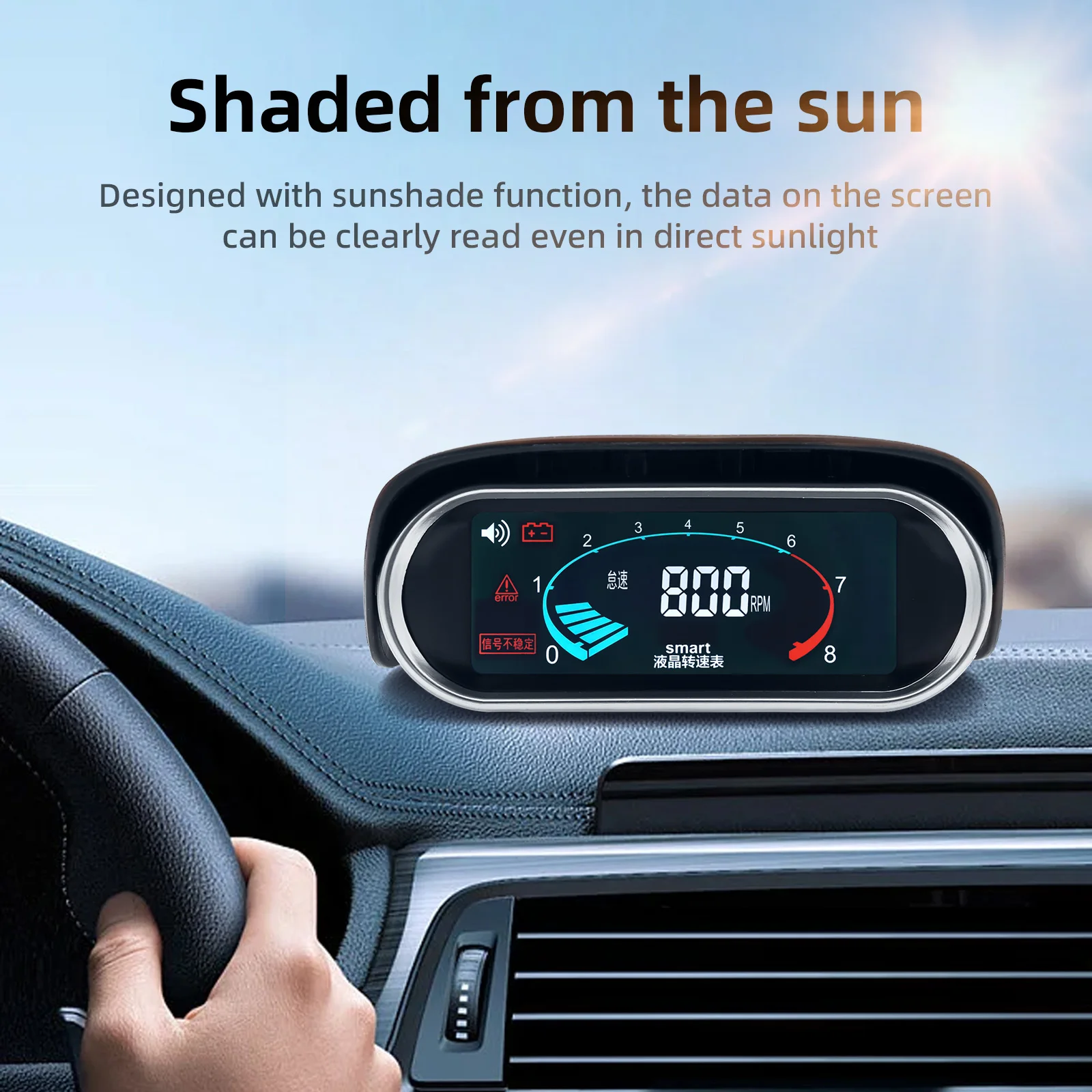 12V 24V Universal Auto Car LCD Tachometer Digital Engine Tach Gauge Car Motorcycle 9999  RPM Meter Outboard Motor