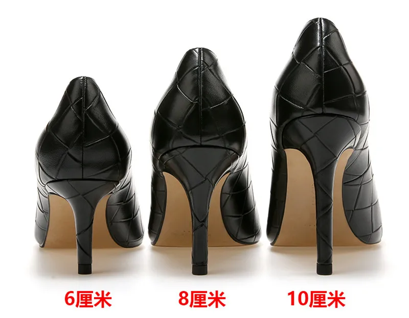 Spring Autumn Women New Pointed Toe Black Blue Beige Shoes 6cm 8cm 10cm Thin High Heels Sexy Office Work Stiletto Pumps X0003