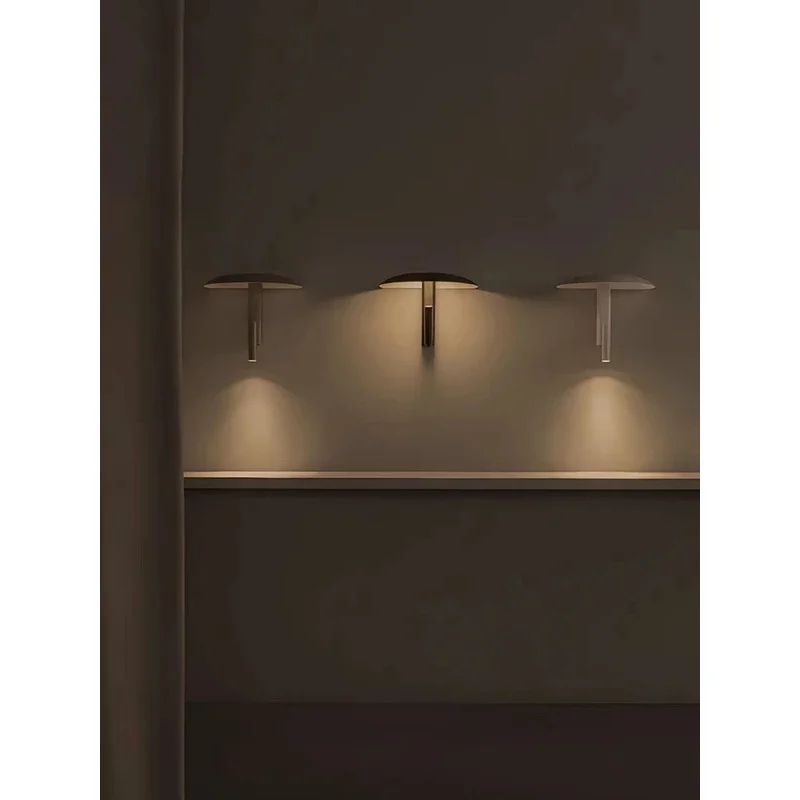 Minimalist Curved Top LED Wall Sconce Dual Light With Built-in Reading Spotlight Matte Black Metal Wall Lamp