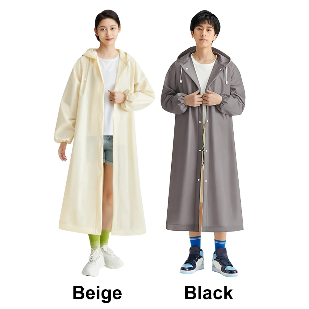Adult Disposable Long Raincoat Drawstring Waterproof Rain Coat Portable Long Hooded Rain Coats for Outdoor Travel Emergency