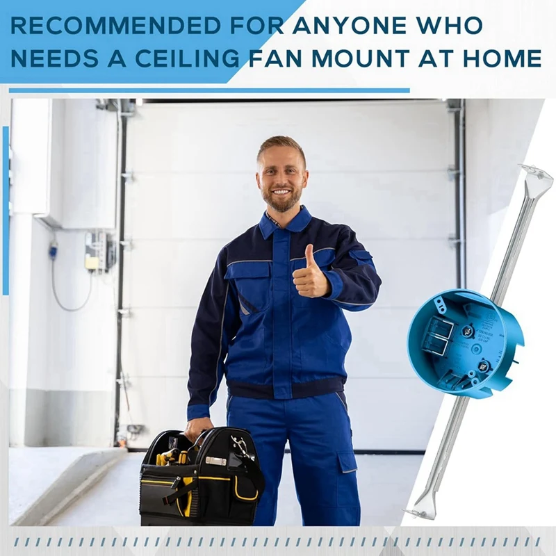 Hot Sale 2 Pcs Ceiling Fan Brace Electrical Box 14.25 To 22.5 Inch Adjustable Electrical Box And Support Bar Fan Bracket