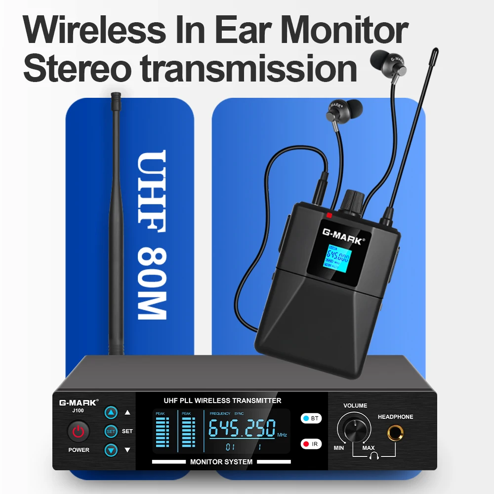 Sistema De Monitoreo Estéreo Intrauditivo G-Mark J100 Inalámbrico Para Guitarra, Estudio, Banda, Presentaciones Y Espectáculos. — -59%, 129.07€ Coupon, from 89.69€ – 59% descuento – €89.69