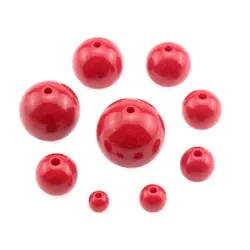 4/5/6/8/10/12/14/16/18/20mm Red Round Ball Spacer Beads For Jewelry Making Necklace DIY Clothing Crafts Decoration Accessories