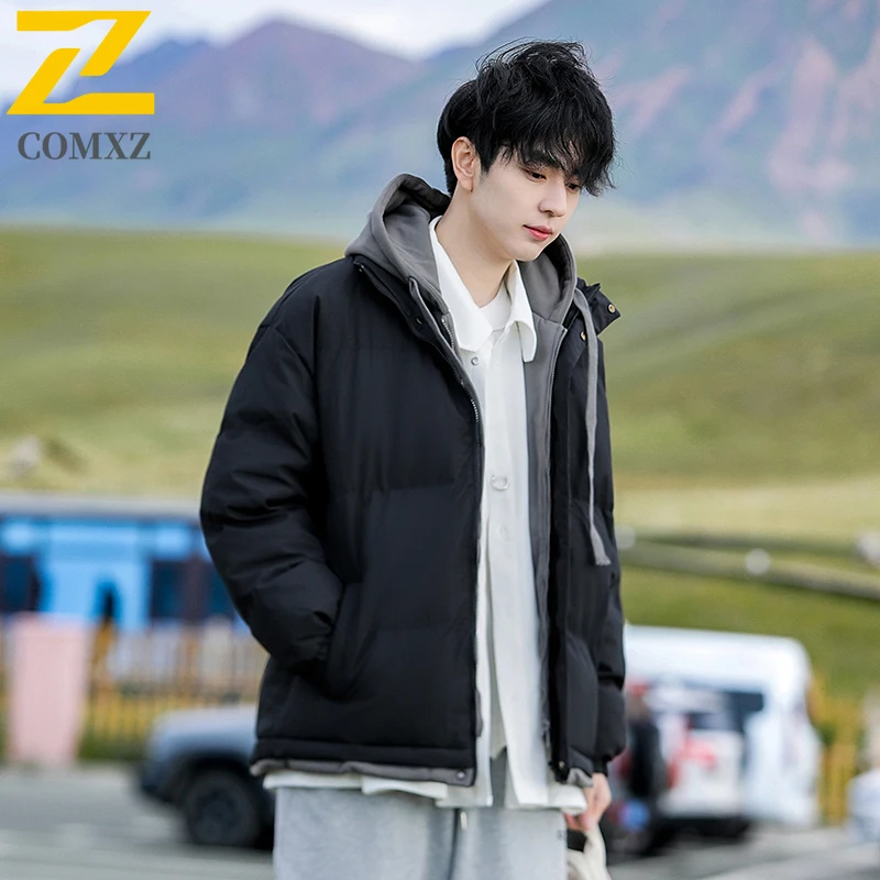 

Хлопковая куртка для пар, осенне-зимняя новая модная универсальная толстая и теплая пуховая куртка с капюшоном, уличная повседневная хлопковая куртка на молнии