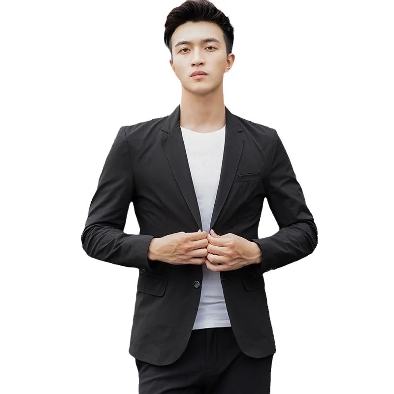 

1-A185 Middle Teenager Men's New Loose Suit Jacket Trendy Business Casual Men's Single Western Jacket