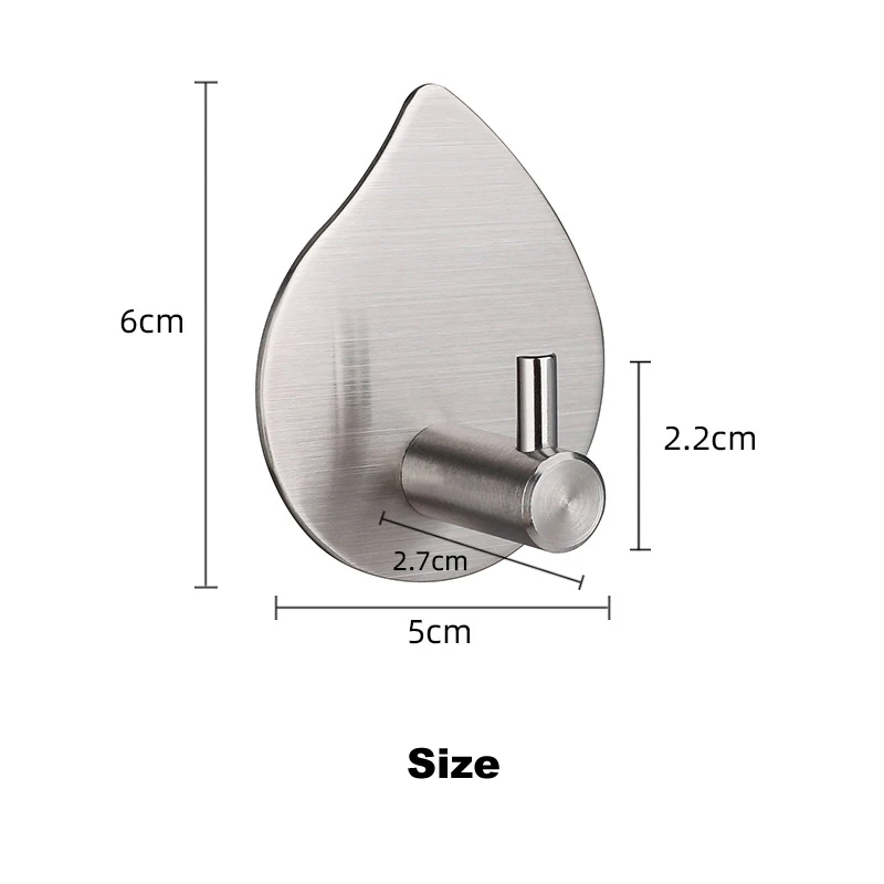 Self Adhesive Wall Bathroom Kitchen Stainless Steel Hooks Robe Towel Hanger For Bathroom Accessories Home Storage Cap Key Hook