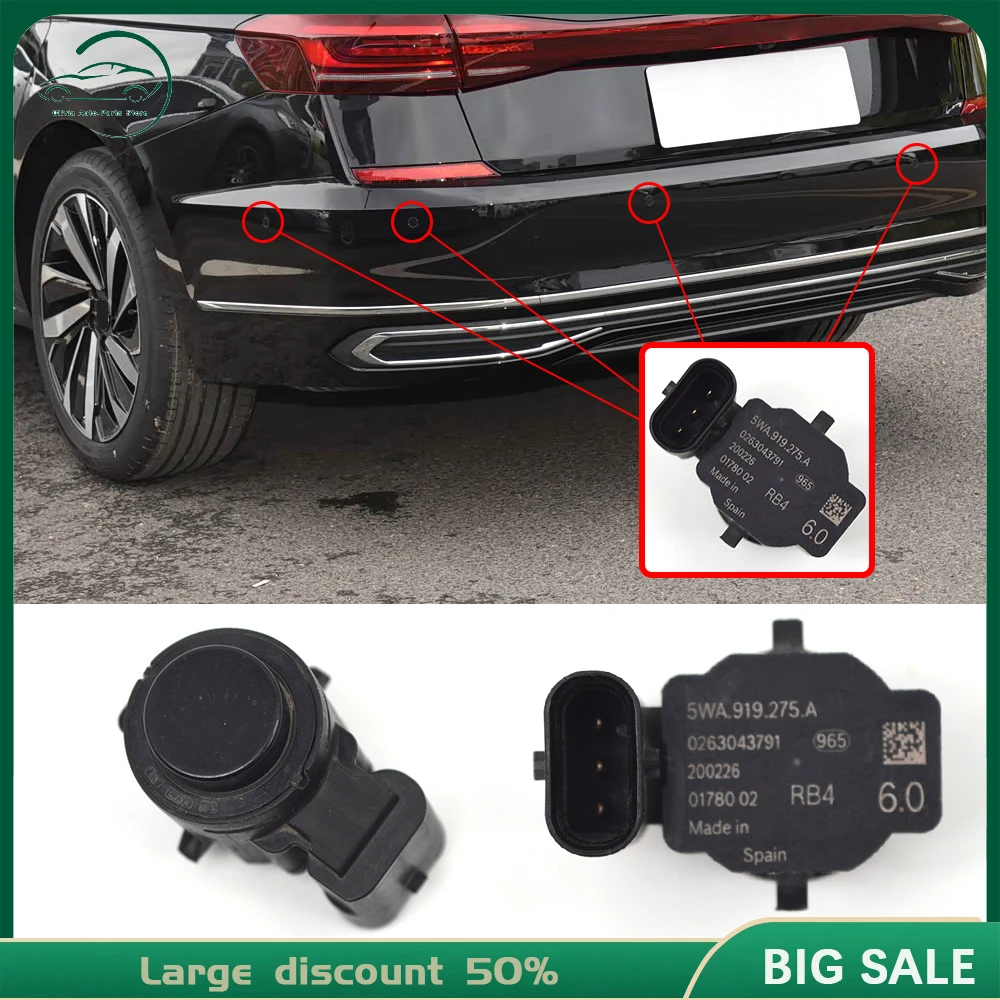 Para VW Golf MK8 ID3 ID4 ID6 Audi A3 e-tron 5WA 5WD 919 275 A/275C 5WD/5WA 919275 Um radar de estacionamento com sensor de radar frontal e traseiro