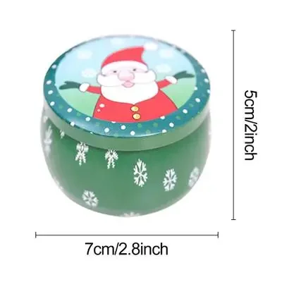 Christmas Scented Candle Tin Jars Round Candle Container Empty Christmas Gift Candy Box 2.2oz Soy Wax Can Tinplate New 2025