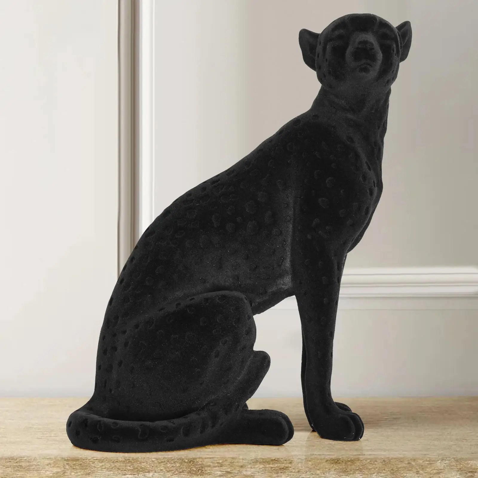 

Sitting Leopard Statue Decoration Resin Figurine for Indoor Office Bookshelf