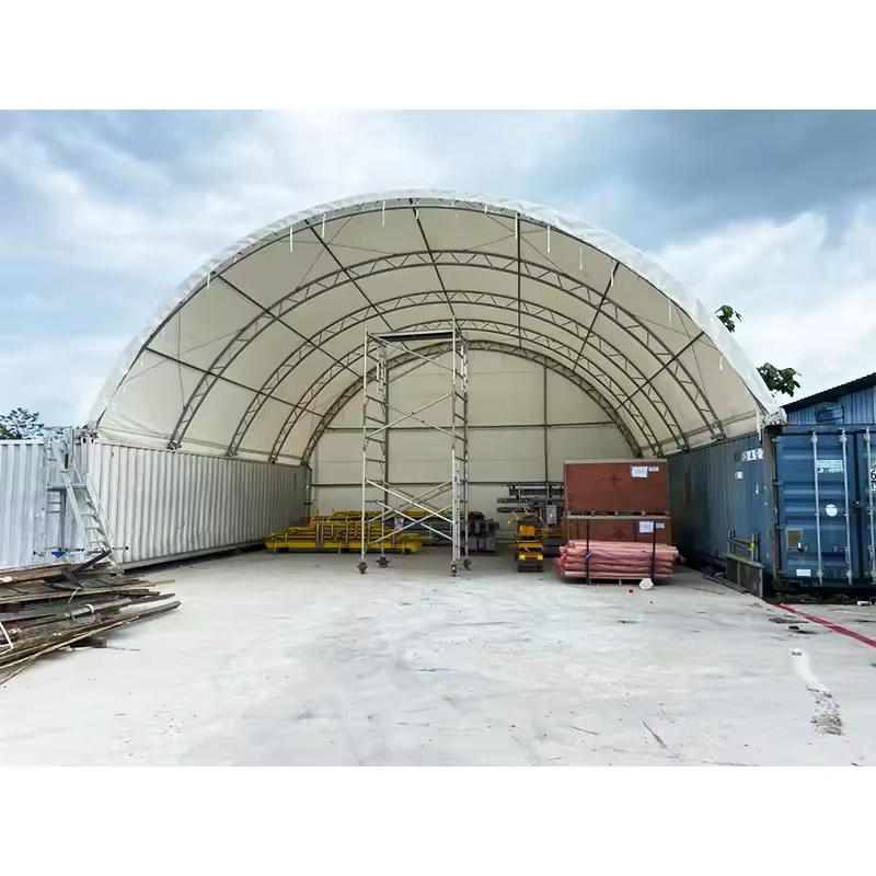 Heavy Duty Fabric Shipping Container Canopy Shelter image