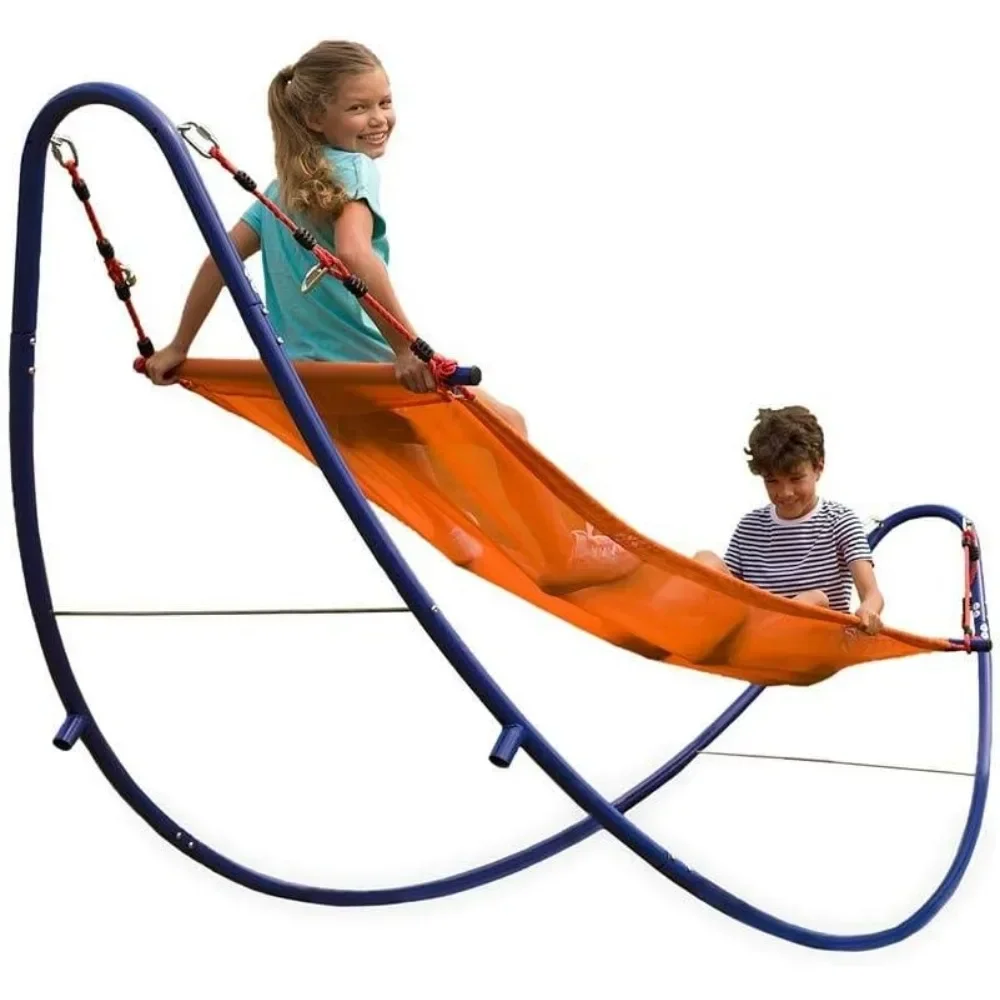 

Детский регулируемый уличный гамак-качалка Rockin' 2 в 1 с резиновыми пробками, мебель для балкона вмещает до 300 фунтов. 103⁄4'Д Х 4'В