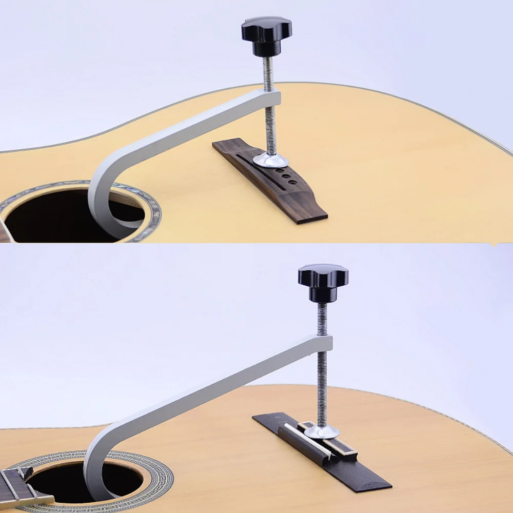 Acoustic Guitar Bridge Clamp / Cast Steel Deep Throat Clamp / Deep Reach C-Clamp Guitar Repair Tool