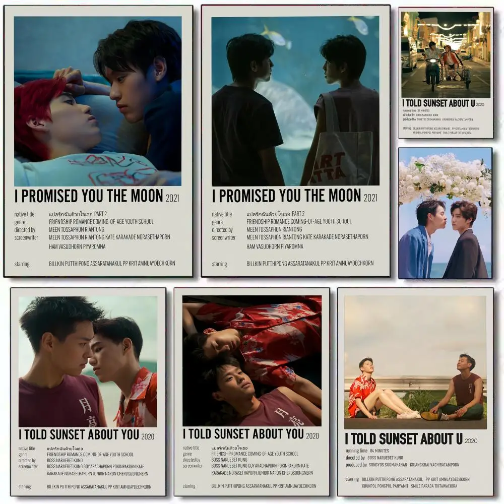 

I Told S-Sunset About.. Painting Calligraphy Canvas Poster: Crease Free Waterproof Durable All Space Wall Decor