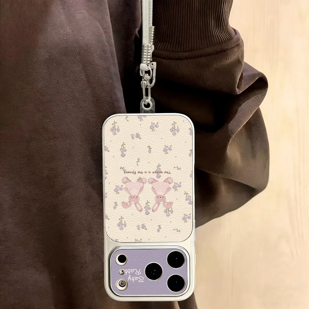 Cute Rubbit PU Leather Phone Cases For iPhone 18 Pro Max 17 16 15 14 13 12 11 Pro Max Soft Back Cover With Phone Stand/Lanyard - view 4