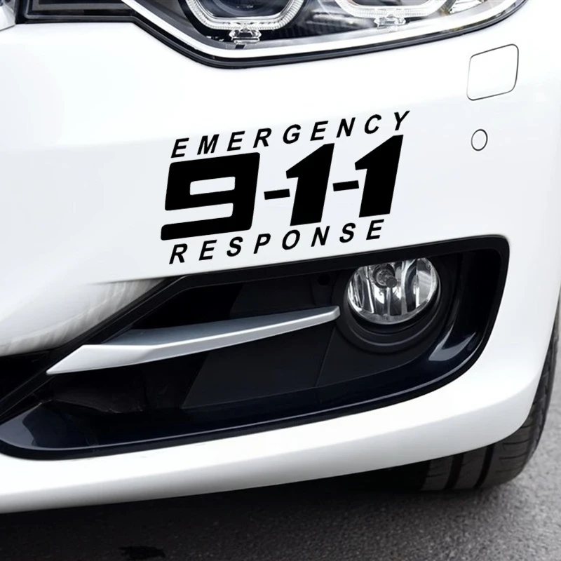 Car Stickers 911 Police Emergency Response Alarm Warming Reflective Decals For Bumper Trunk Window Windshield Motorcycles