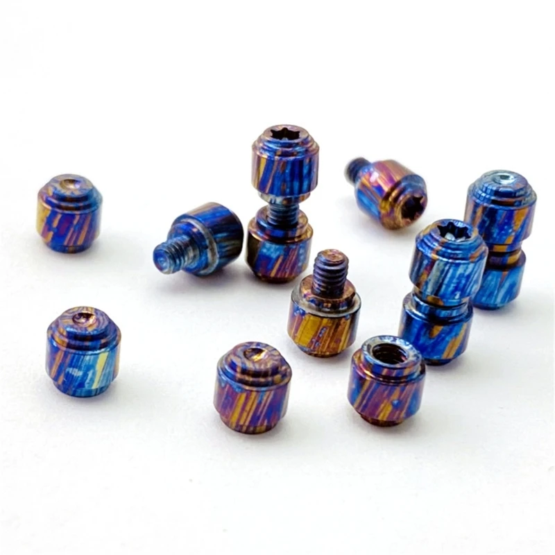 Ipiip ดามัสกัสวัสดุเครื่องตัดพับ Thumb Studs PUSH สกรูปุ่ม Rivet คั่วสีฟ้าเครื่องตัดพับสำหรับของแท้ Bugout 535