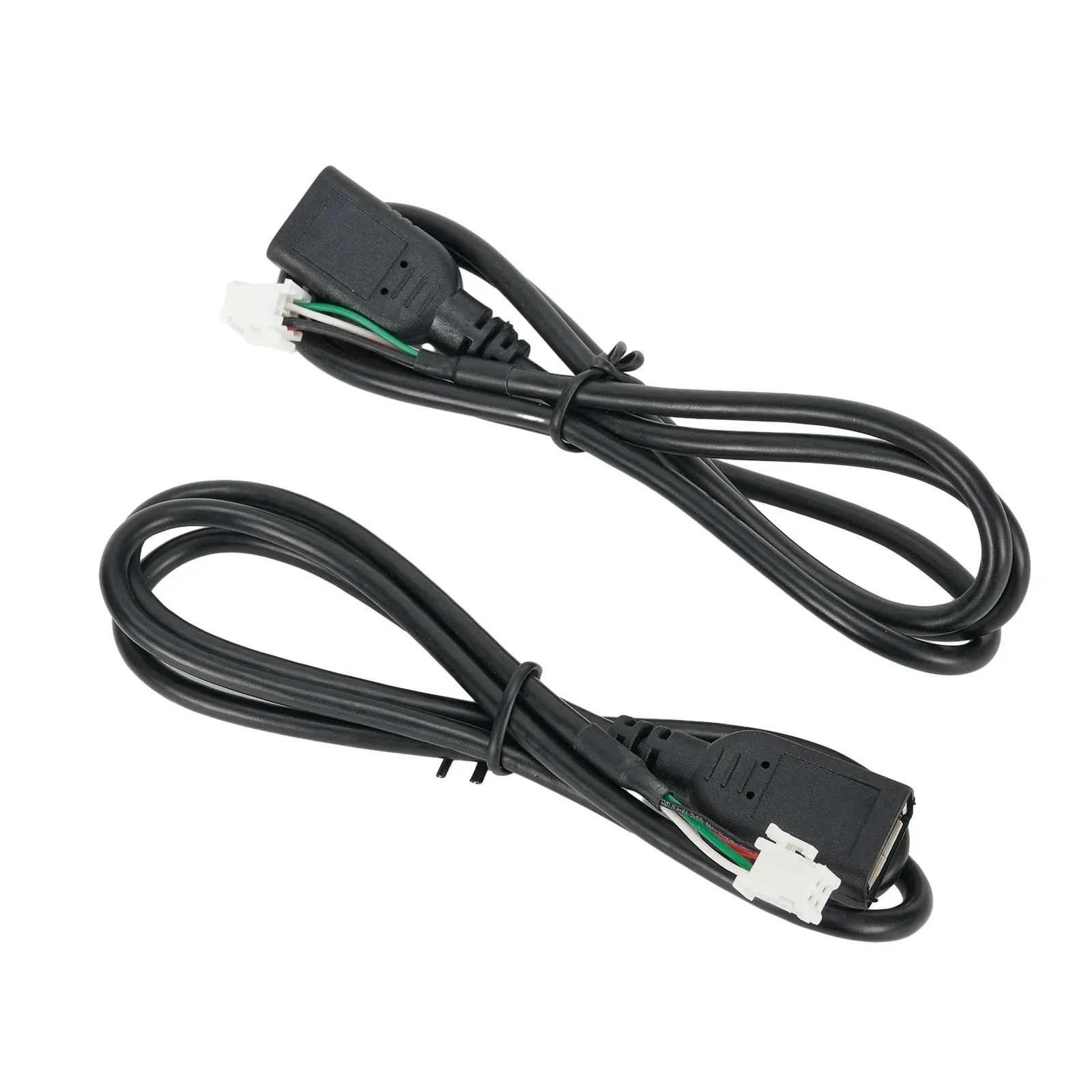 2 Pcs Car USB Extension Cable Adapter（4Pin+6Pin ) Car Radio Stereo Black 75CM Interior Connector Accessories