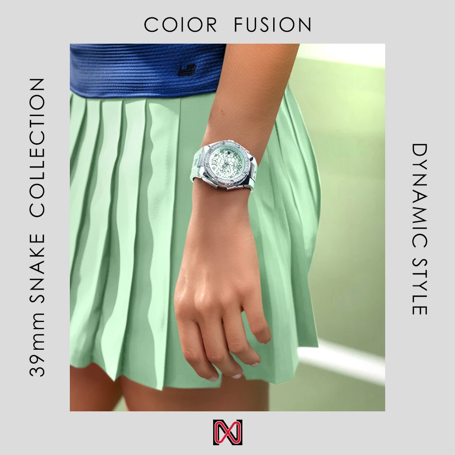 NSquare 自動巻き時計 - N48.1 レディース ラバーストラップ ウォッチ ミニマリスト デザイン 腕時計 防水 高級 ファッション