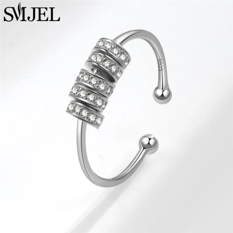 SMJEL Modischer Kirschblüten-Angstring, Fidget-Spinner-Ringe für Frauen, süße Katze, Biene, Hase, Schmetterling, drehbarer Ring, Hochzeitsgeschenk