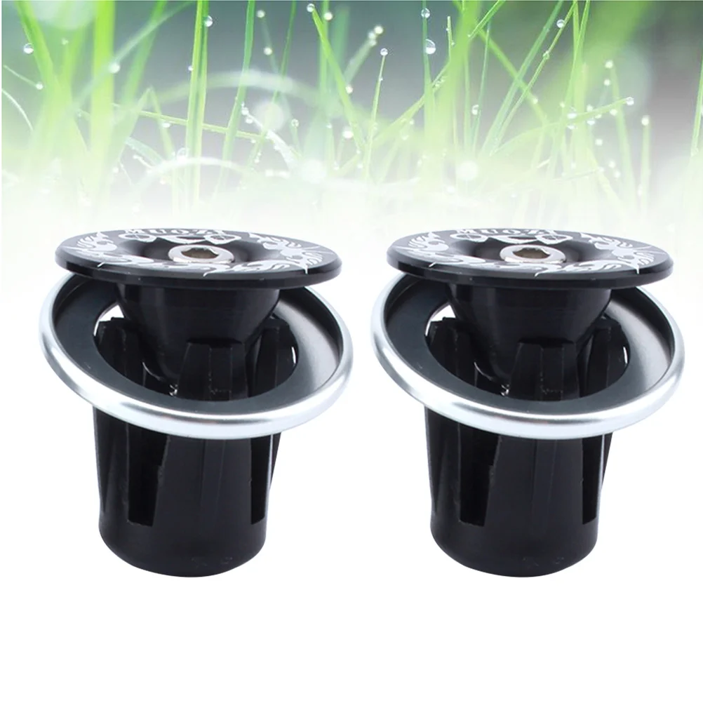 

Bicycle Handlebar End Caps Aluminum Alloy Bar Plugs For Mountain Bike Road Bike Folding Fixed Gear Black With Silver Ring