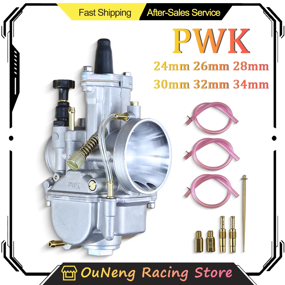 

Motorcycle Carburetor With Free Jet For Keihin KOSO PWK 24 26 28 30 32 34mm 2T 4T ATV Quad Go Kart Dirt Bike Scooter 50-250cc