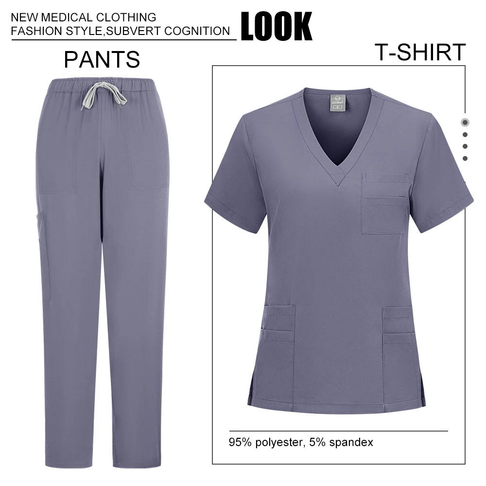 Scrubs Medical Uniforms Woman Nursing Articles High-quality Working Clothes Unisex Simple Surgical Uniform Breathable Scrub Sets