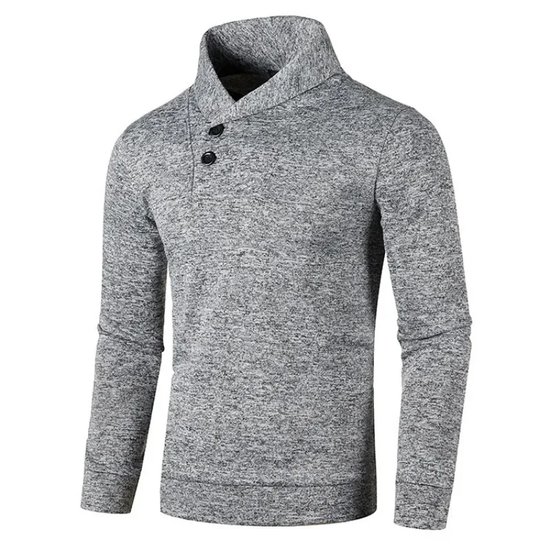 Suéteres de Cuello medio alto para hombre, ropa de chándal de Color sólido, sudaderas gruesas ajustadas y cálidas, Jersey de invierno