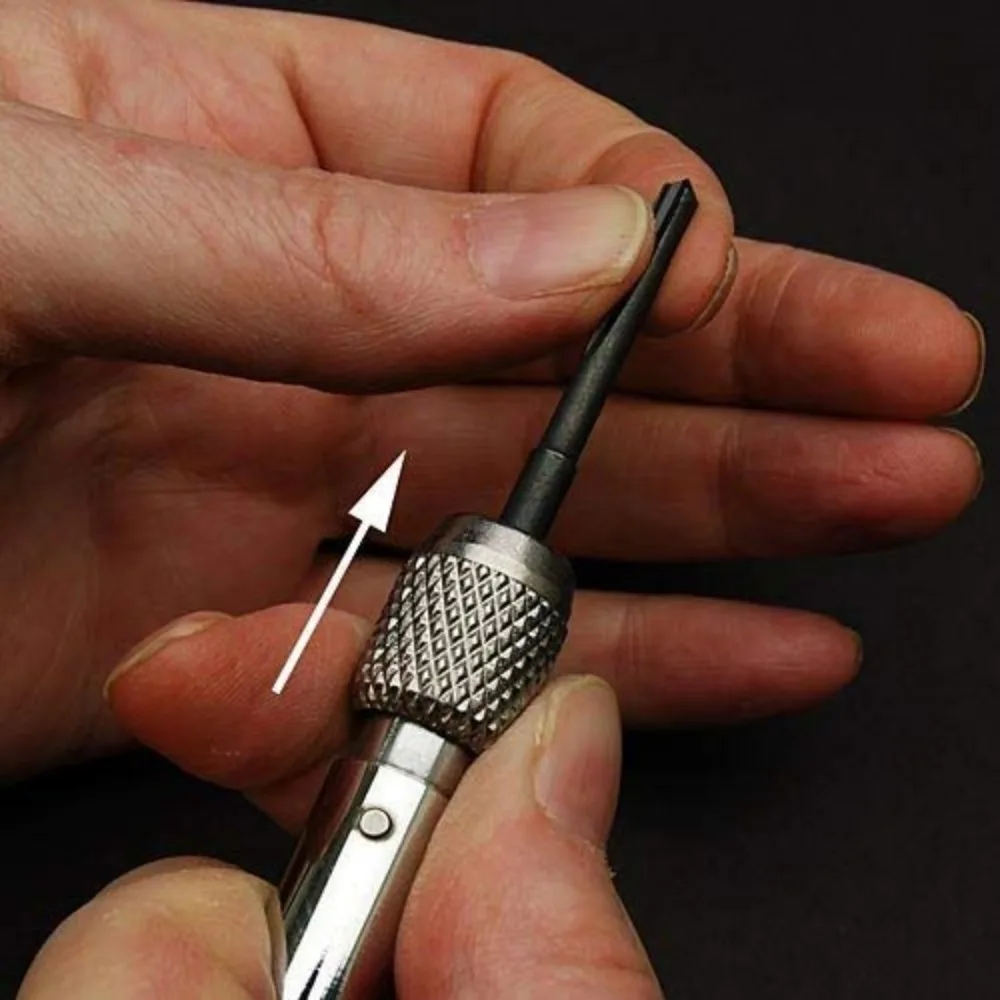 8ビットダブルフルートミニドリルセット（クロムメッキ真鍮製）- チャック不要のコンパクトハンドツール