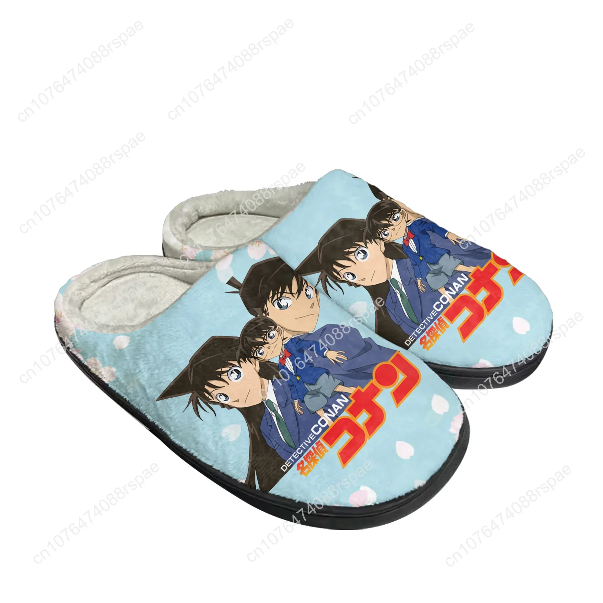 Detective Conan Cartoon Home Katoen Aangepaste Slippers Heren Dames Sandalen Pluche Slaapkamer Casual Warme Schoenen Thermische Slipper