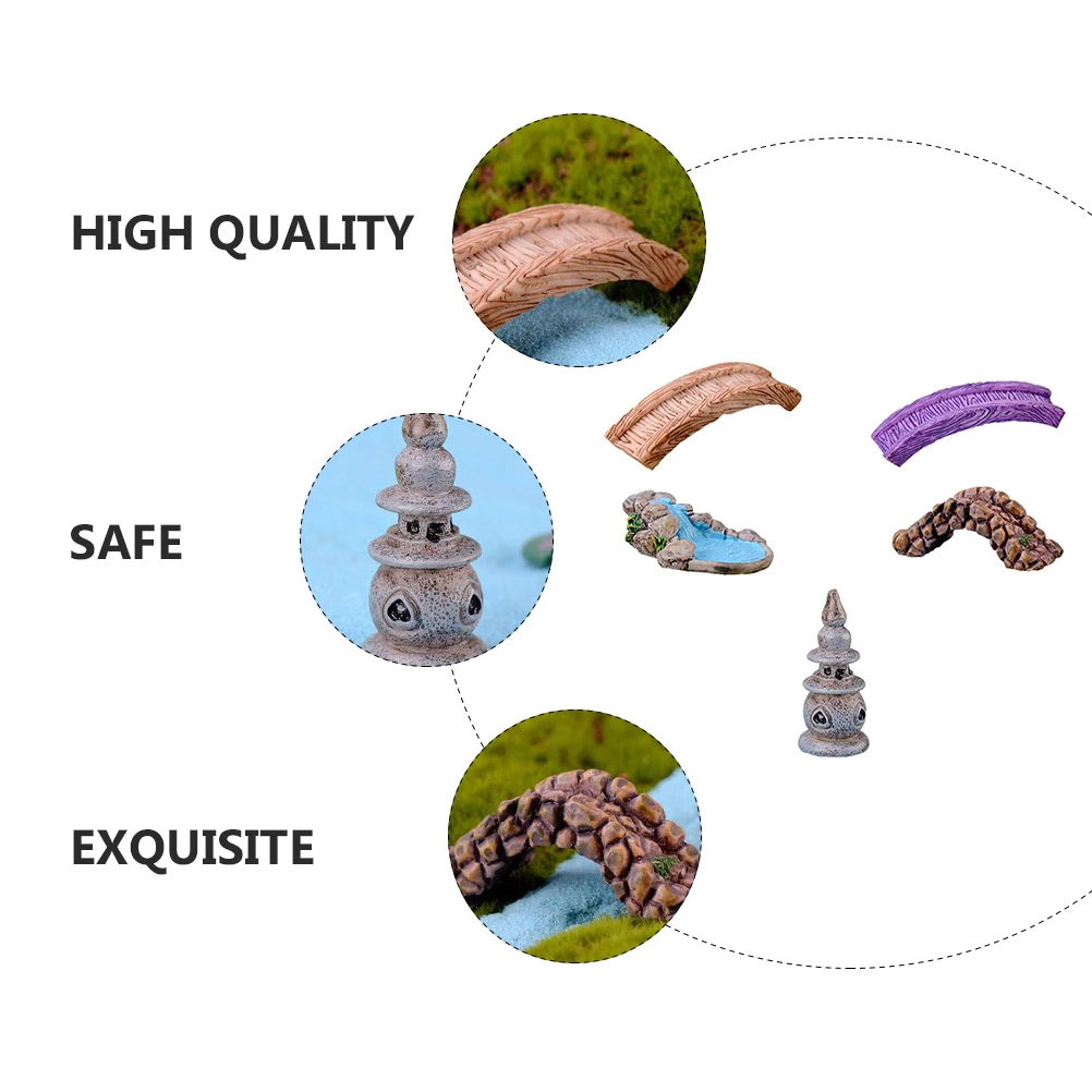 Mini adornos de resina para jardín, 5 uds., para Patio exterior, bonsái, paisajismo, accesorios para micropaisaje, Mini adornos